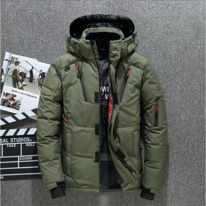 Men's Winter Outdoor Ski Suit Thick Warm Down Jacket Set Windproof Waterproof Mountaineering Coat Harajuku Casual Outerwear New