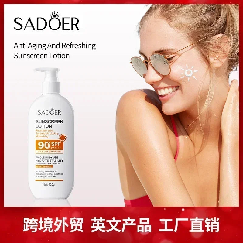Crème solaire SPF90+, protection UV, crème solaire blanchissante, hydratante, éclaircissante, crème solaire visage et corps, soin de la peau, anti-âge