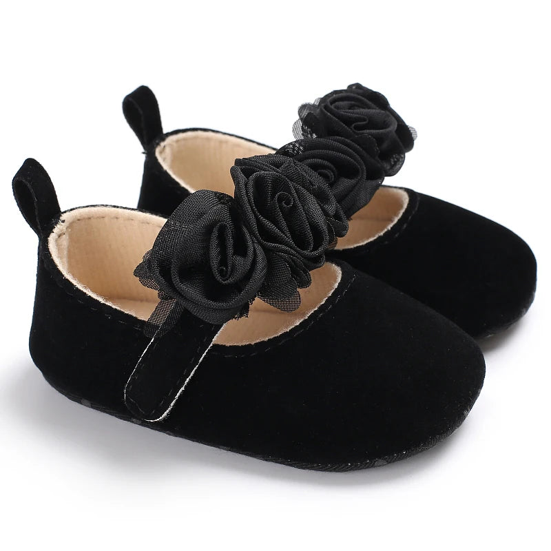 Baby Learning Walk Shoes, Elegant 3D Flower Infant Crib Shoes,Multi Style Soft Dress Footwear for Newborn Baby Girls 0-18Months