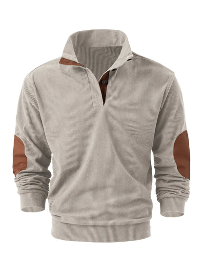 Spring and autumn solid color sports long-sleeved tops for men, fashionable and casual stand-up collar outdoor men's pullover