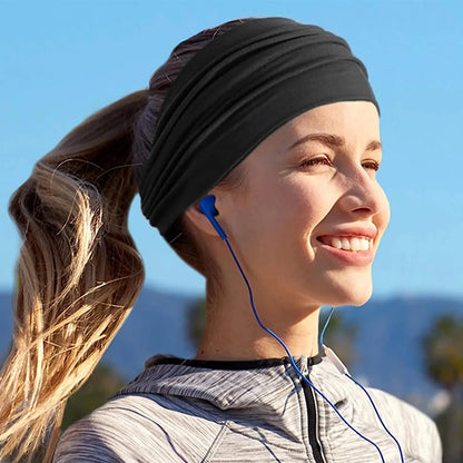 Wide Headbands for Women Large Turban Headwrap Boho Hairband Twisted Head Bands Sport Workout Stretch Non-slip Hair Accessories