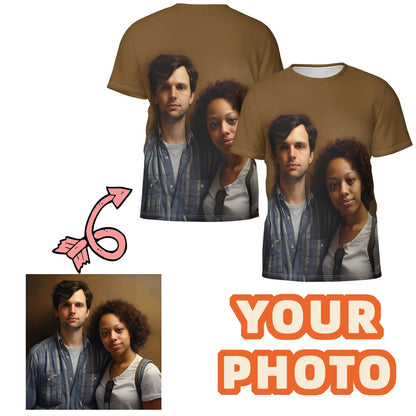 Men's couple children's T-shirt customization exclusive 3D full print top outdoor street short sleeved printed sportswear