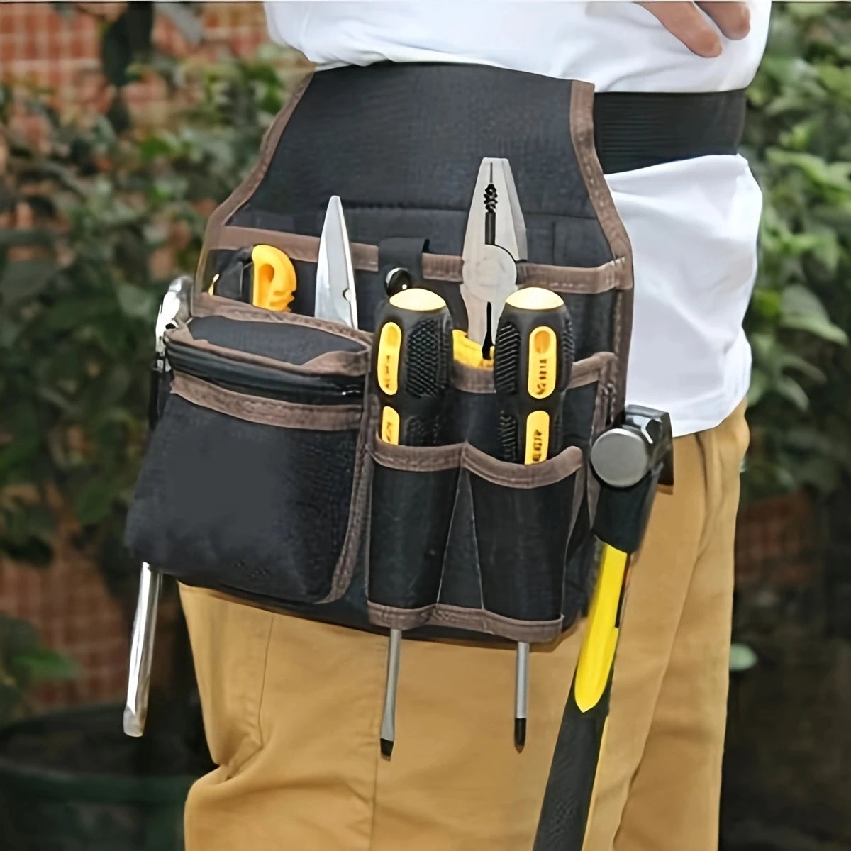 Multifunctional Tool Storage Bag Pouch Belt Hardware Electrician Toolkit Drill Waist Bag Wrench Screwdriver Tool Bags Organizer