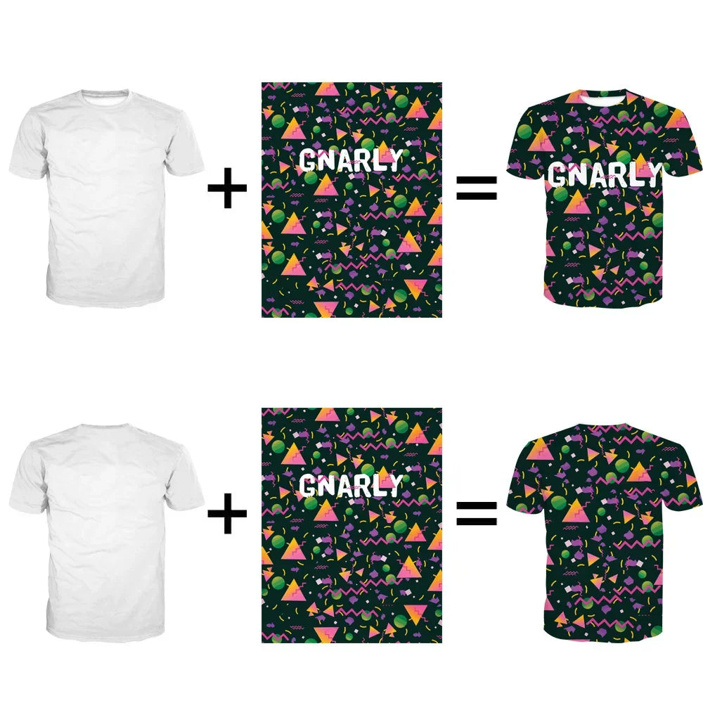 Men's couple children's T-shirt customization exclusive 3D full print top outdoor street short sleeved printed sportswear
