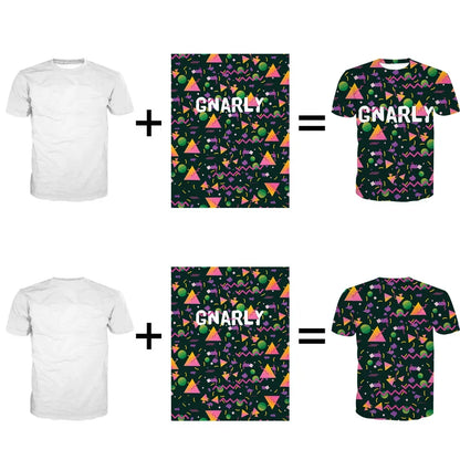 Men's couple children's T-shirt customization exclusive 3D full print top outdoor street short sleeved printed sportswear