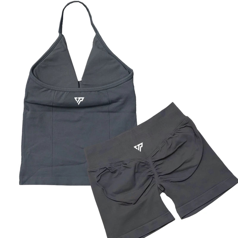 Ensembles 2 pièces Keep That Pump short haut tenues femme ensembles de yoga ensembles de sport soutien-gorge sans couture de haute qualité à lacets ensembles de sport anti-rayures