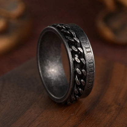 Vintage Viking Rune Rings For Men Women Retro Viking Stainless Steel Rotatable Fidget Anxiety Spinner Ring Retro Amulet Jewelry