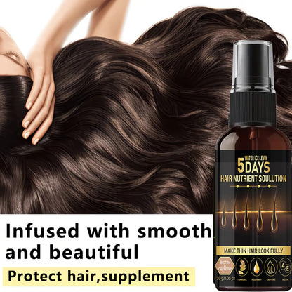 Huile de Croissance Capillaire 5 Jours - Biotine, Caféine & Romarin, Nourrissante pour Cheveux Fins pour une Apparence plus Volumineuse