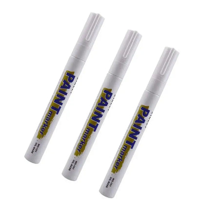 3 Marqueurs Peinture Blancs, Stylos Peinture Étanche à Base d'Huile pour Pneus de Voiture, Séchage Rapide et Permanent