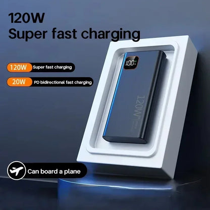 Batterie externe portable Lenovo 500000 mAh 120 W, charge ultra-rapide, grande capacité, Powerbank pour Xiaomi iPhone