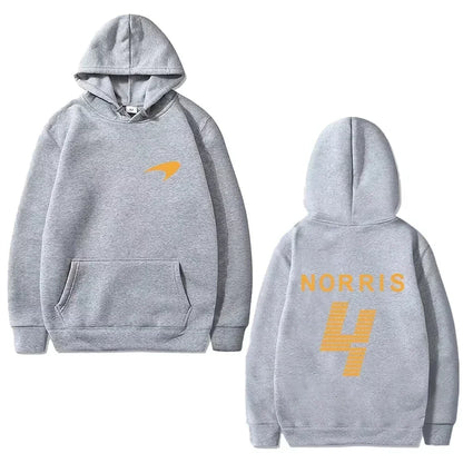 Hot sale Lando Norris Racing Driver Double Sided Print Sweatshirt Men Women Oversized Hoodie Unisex Fleece Long sleeve pullovers