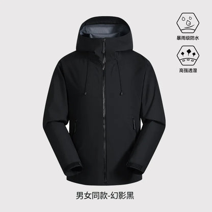 All-Weather Waterproof Hiking Jacket, High Breathability Mountaineering Coat for Men & Women