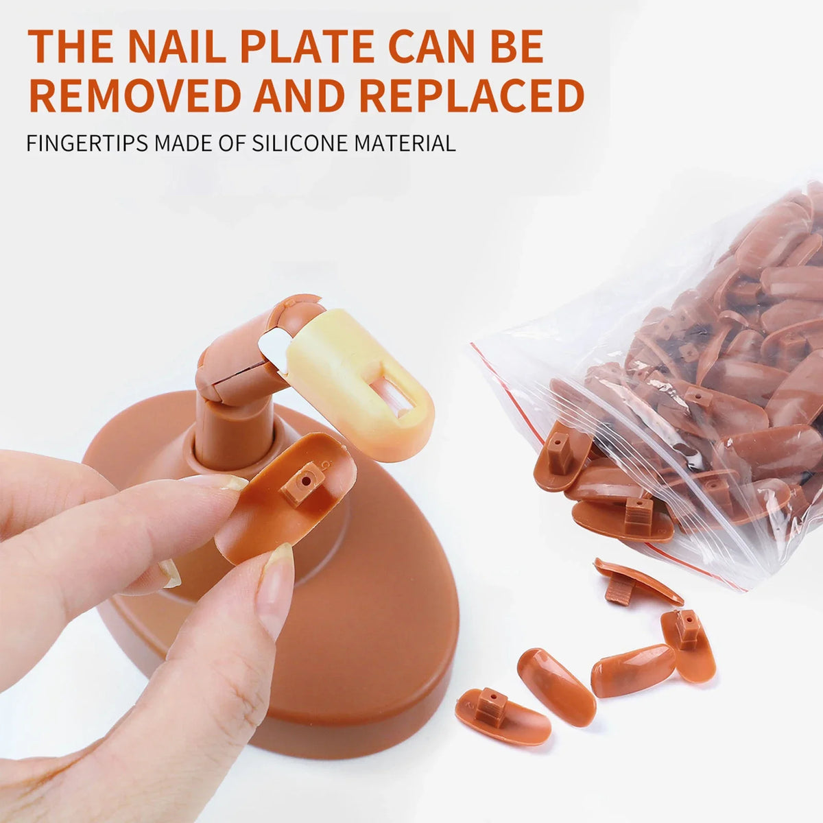Nail Practice Fingers for Acrylic Nails, 3 Nails for Practice Hand for Acrylic Nails, Training Fingers for Nail Art Beginners