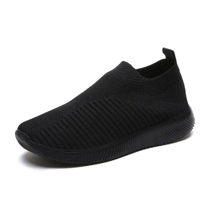 Women Sneaker Summer Elastic Force Mesh Breathable Flat Ladies Slip on Casual Sports Shoes Comfortable Vulcanize Shoes