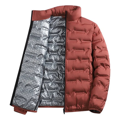 LEOSOXS-Men's outerwear made of graphene material, warm and casual, lightweight stand up collar, winter casual warm top