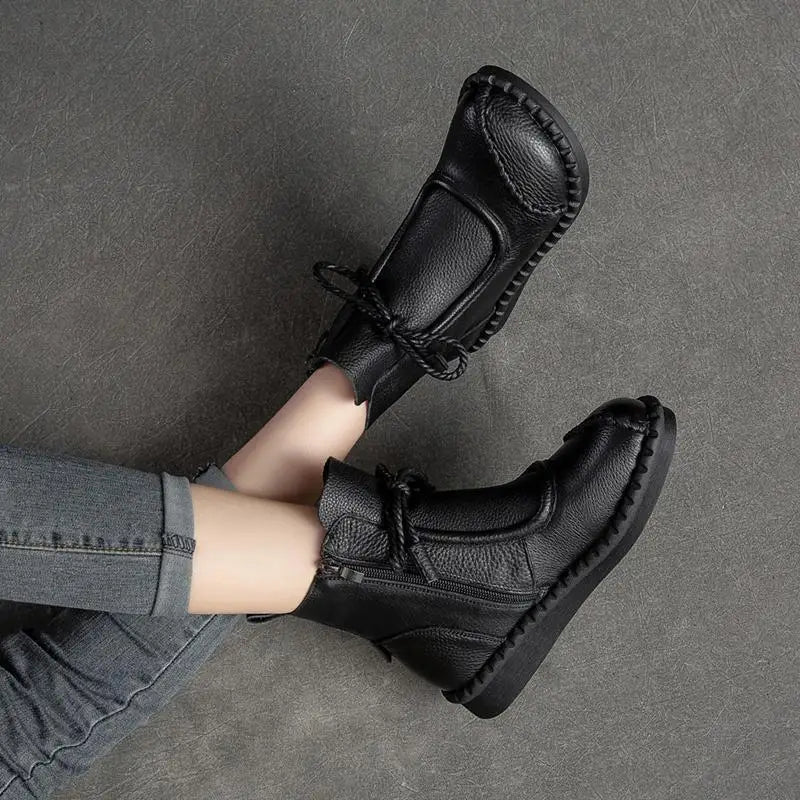 Women's Winter Boots New Retro Shoes Women Ankle Boots for Women Soft Bottom Soft Surface Casual Women's Short Boots Side Zipper