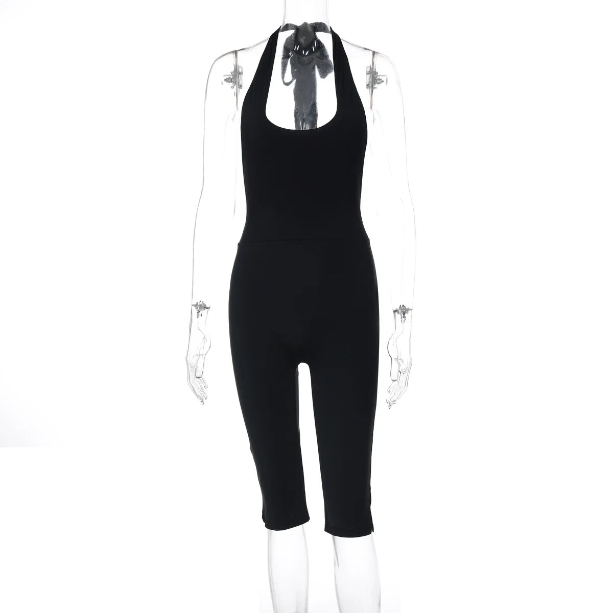 Women's Clothing Jumpsuit Sexy Backless Halterneck Jumpsuits For Woman Hollow Out Leace-up Off Shoulder Solid Color Temperament