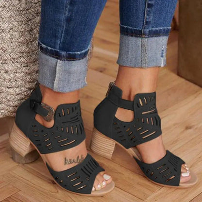 Sandales à talons hauts pour femmes, rétro, gladiateur, décontractées, style Rome, mode d'été, grande taille 35-43, sandales pour femmes 2023