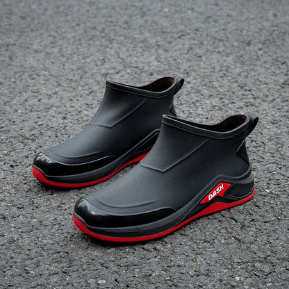 Men Rain Boots Non-slip Shoes Outdoor Rain Boots Casual Outdoor Short-tube Working Fishing Rubber Shoes Waterproof Shoes for Men