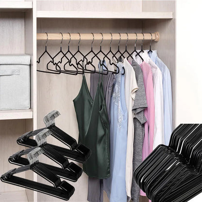 Non-Slip Coated Metal Suit Coat Hangers Heavy Duty Clothes Hangers Metal Shirt Jacket Hanger with Round Notches for Dress