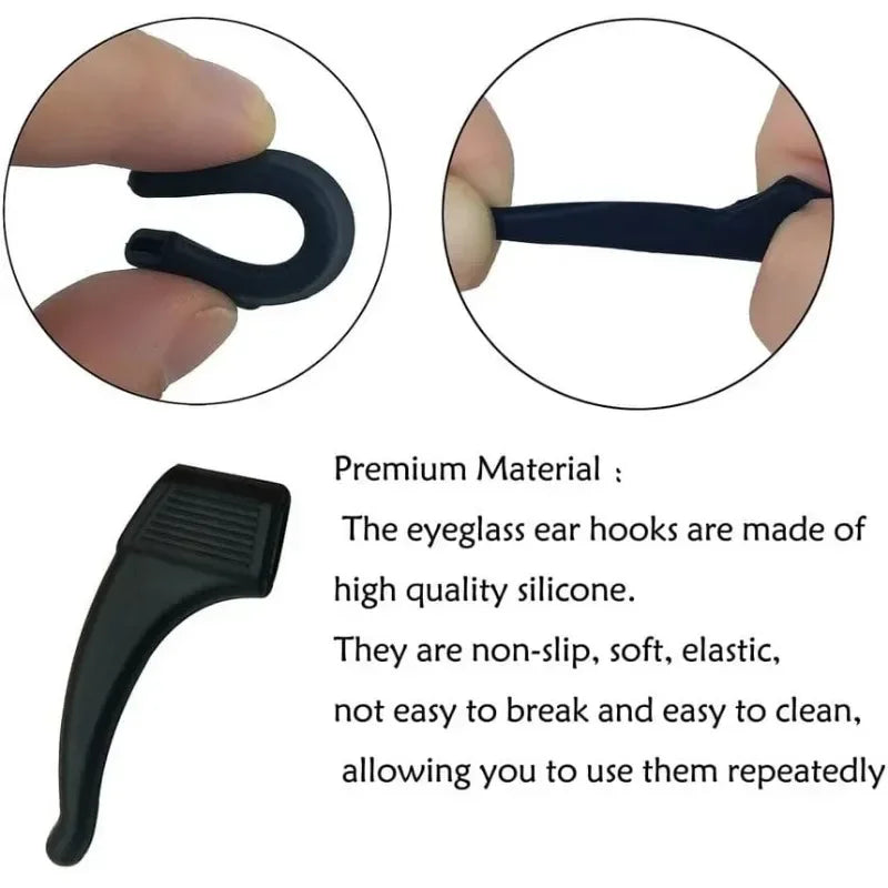 2/40pcs Silicone Ear Hook Anti-slip Glasses Leg Ear Sleeve Bracket Fastener Sunglasses Accessories Grip Anti-fall Eyewear Holder