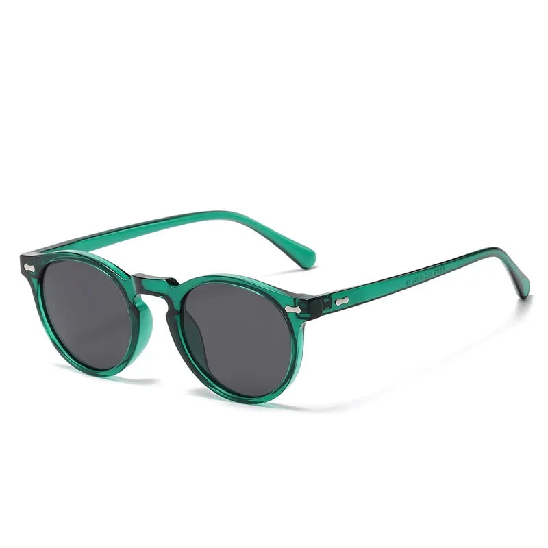 Round Tinted Myopia Glasses Men Black Lens Finished Prescription Nearsighted Glasses Retro Outdoor Shade Driving Sunglasses