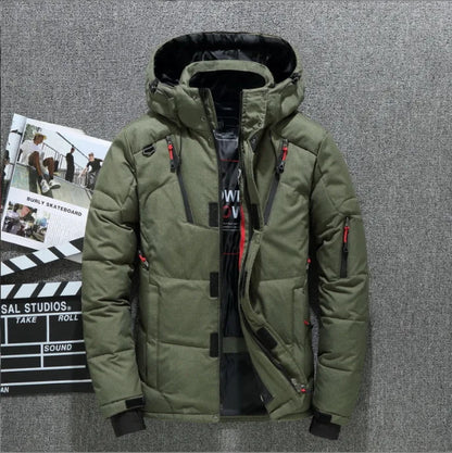 Men's Winter Outdoor Ski Suit Thick Warm Down Jacket Set Windproof Waterproof Mountaineering Coat Harajuku Casual Outerwear New