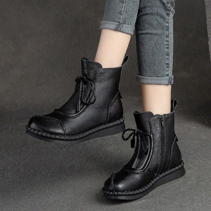 Women's Winter Boots New Retro Shoes Women Ankle Boots for Women Soft Bottom Soft Surface Casual Women's Short Boots Side Zipper