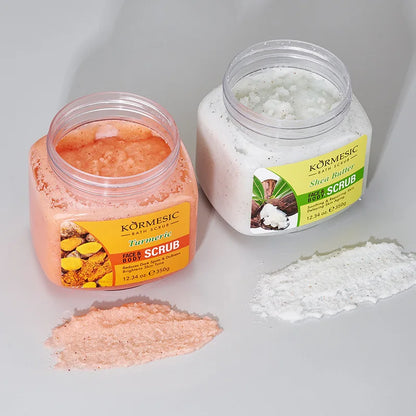 KORMESIC Turmeric Body Scrub Cream Facial Moisturizing Deep Cleansing Milk Rose Gentle Tender Face Exfoliation Skin Care Product