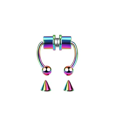 2 pièces femmes fausse bague de nez piercing septum non-piercing anneau de nez clip Rock HipHoop anneaux de nez septum de lèvre bijoux de corps
