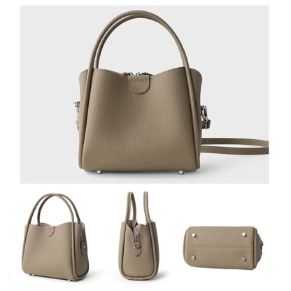 2025 New Summer Women Bag Lady Fashion Small Bucket Handbag Genuine Leather Cross-body Messenger Female Minimalist Shoulder Bag
