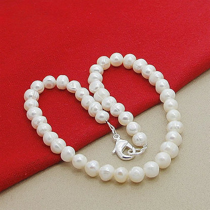 High Quality Fashion Long Pearl Necklace Natural Freshwater Pearl 925 Silver Jewelry For Women Statement Necklace N097