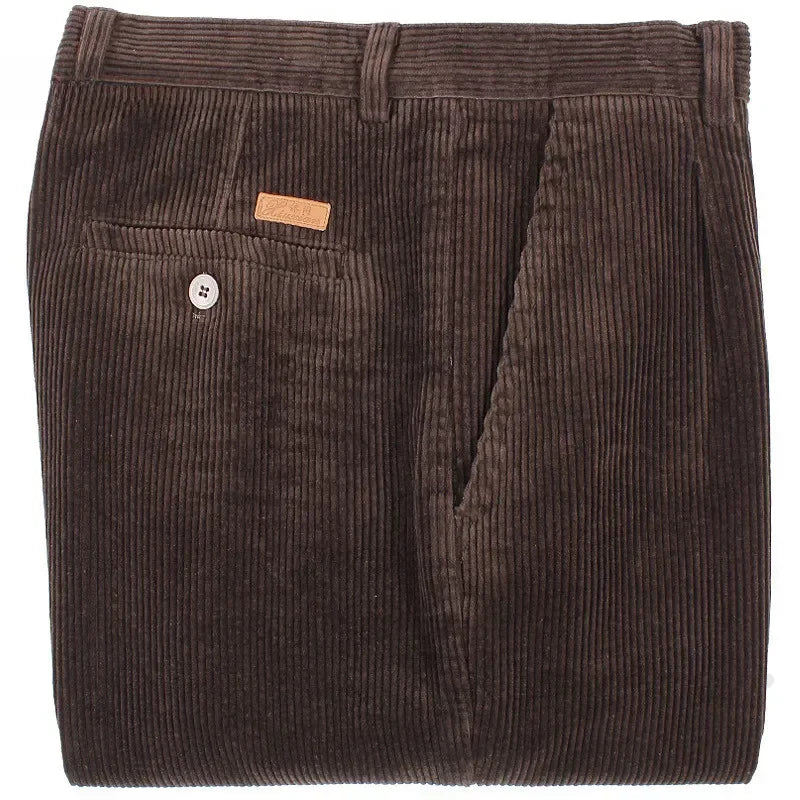 Corduroy Men Trousers Straight Thick Warm Autumn Winter Men Pants High Waist Mens Pants Plus Size 40 42 44 46