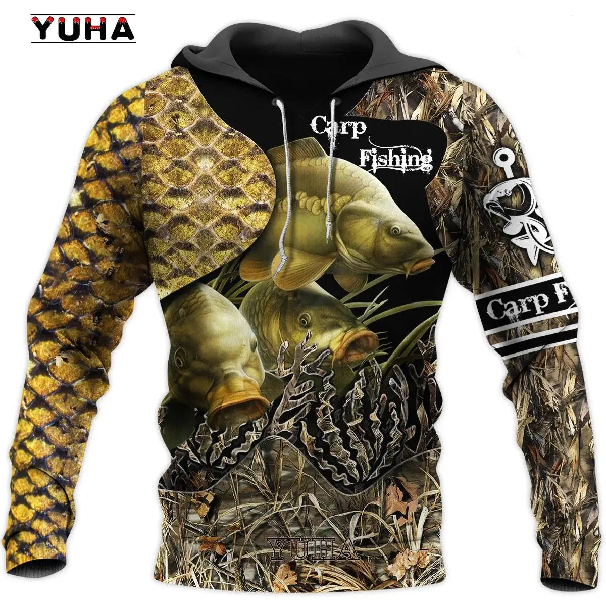 Sweat à capuche pour hommes, motif carpe de pêche 3D cool, Harajuku, unisexe, décontracté, pull, hoodies, sudadera hombre
