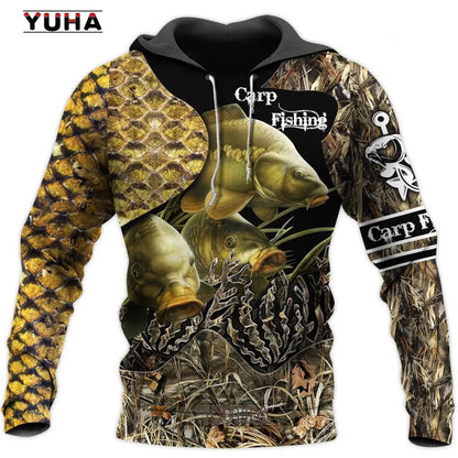 Sweat à capuche pour hommes, motif carpe de pêche 3D cool, Harajuku, unisexe, décontracté, pull, hoodies, sudadera hombre