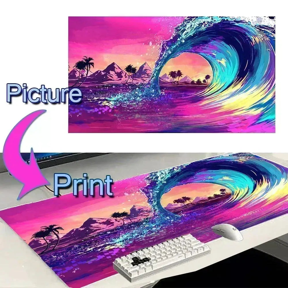 New Custom Game HD Mousepad Computer Mouse Pad XXL Playmat Non-Slip Natural Rubber Carpet Mouse Mats Desktop DIY 35x60 Mouse Pad