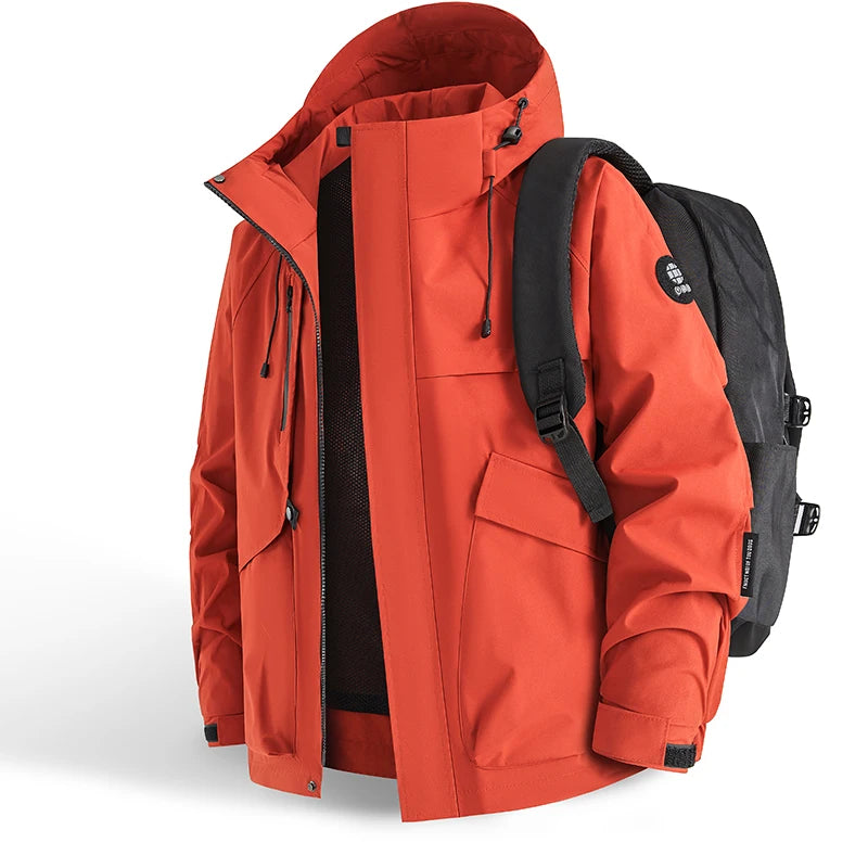 New Men's Mountaineering Jacket Windproof Waterproof Hiking Jackets for Men Fashion Hip Hop Design Casual Oversize Outdoors Coat
