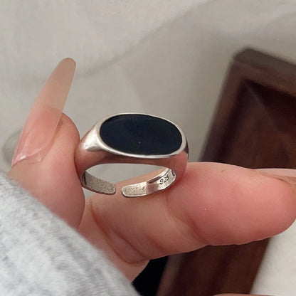 Bagues en argent sterling 925 pour femmes, bijoux fins géométriques, bague ajustable large en forme de cœur avec pierre, pour fête, cadeau d'anniversaire