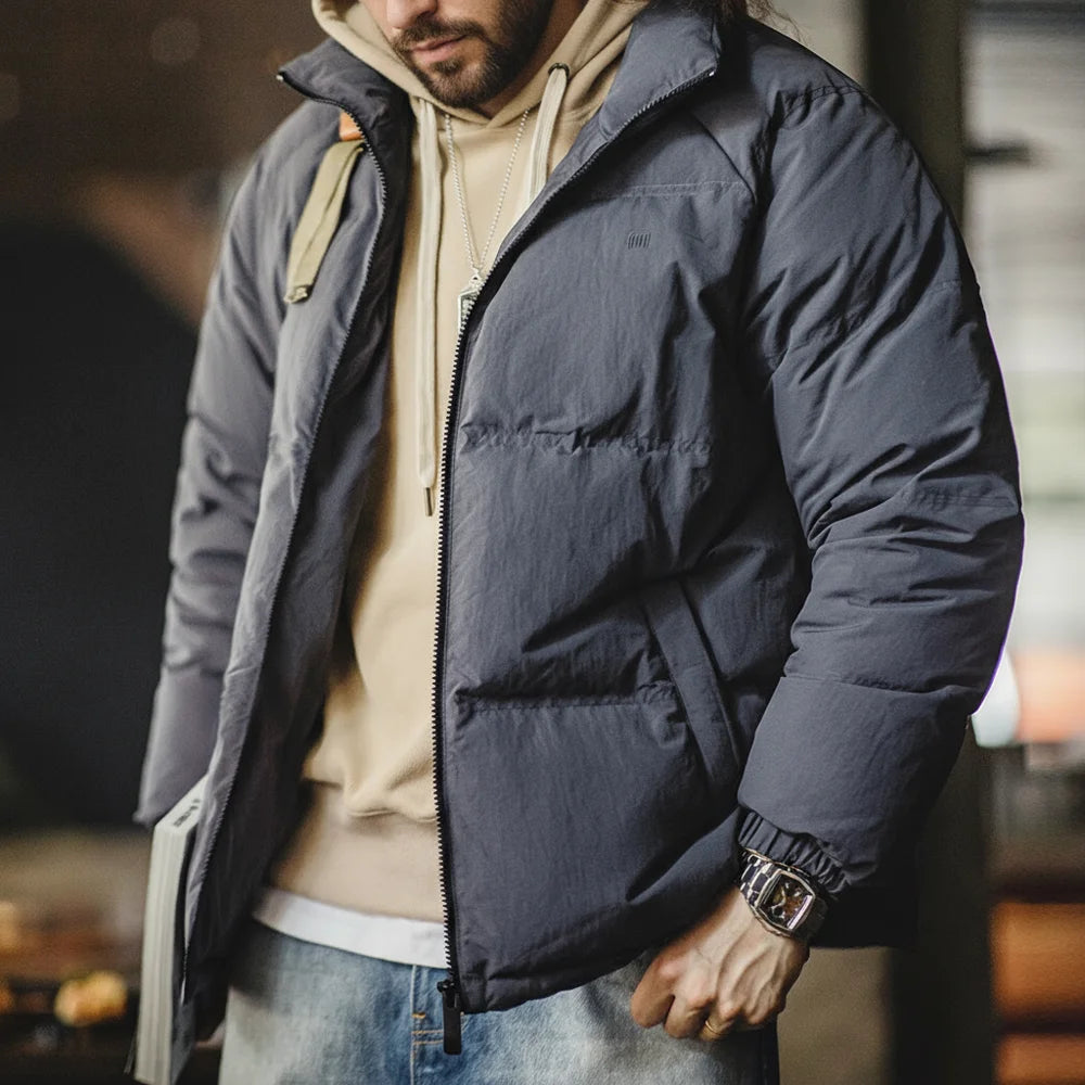 Maden Winter Down Jacket for Men White Duck Down Filling Outdoor 4-Grade Waterproof Stand-up Collar Coat Thickened Warm Jacket