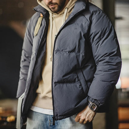 Maden Winter Down Jacket for Men White Duck Down Filling Outdoor 4-Grade Waterproof Stand-up Collar Coat Thickened Warm Jacket