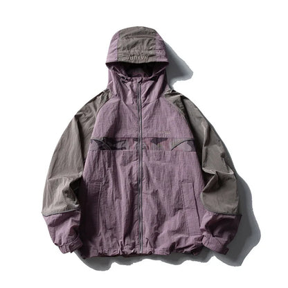 Mountain Outdoor Style Water - Resistant Hooded Jacket for Men, European & American Trendy Brand Trench - Coat Design With