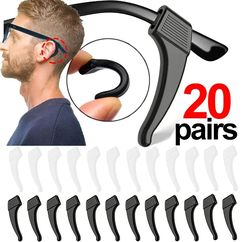 20/40pc Silicone Ear Hook Anti-slip Glasses Leg Ear Sleeve Bracket Fastener Sunglasses Accessories Grip Anti-fall Eyewear Holder