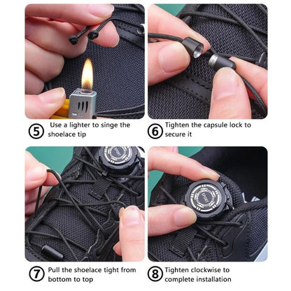 Rotating Button Shoe Bucklechildren Adult Sports Lazy People No Need Tie Steel Wire Spinning Buckle Shoelaces Sports Buckle