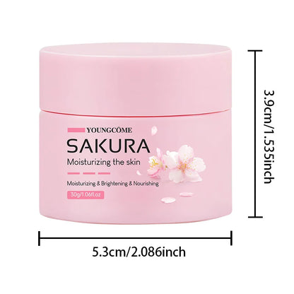 Crème Sakura Essence, Hydratant Visage Fleurs de Cerisier pour Peaux Sèches et Rugueuses, Anti-Âge, Lifting du Visage, Nourrissant, Réparateur au Collagène
