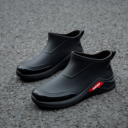 Men Rain Boots Non-slip Shoes Outdoor Rain Boots Casual Outdoor Short-tube Working Fishing Rubber Shoes Waterproof Shoes for Men