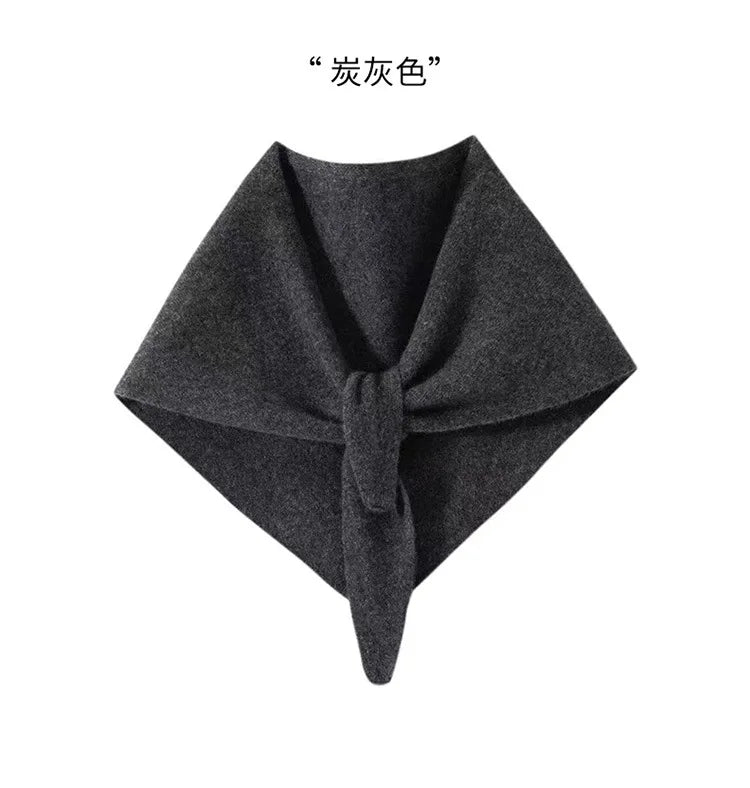 BirdTree, 100%Pure Cashmere Elegant Shawl, Women Solid Neck Protection, Soft Warm Triangle Scarf, 2024 Fall Winter Gift A48907QC