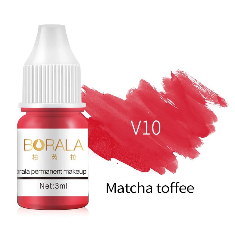 Borala 26 Colors Permanent Makeup Pigment Lip Tattoo Inks Vegan Eyebrows Microblading Pigments 3ml Body Art Ink for PMU Artists