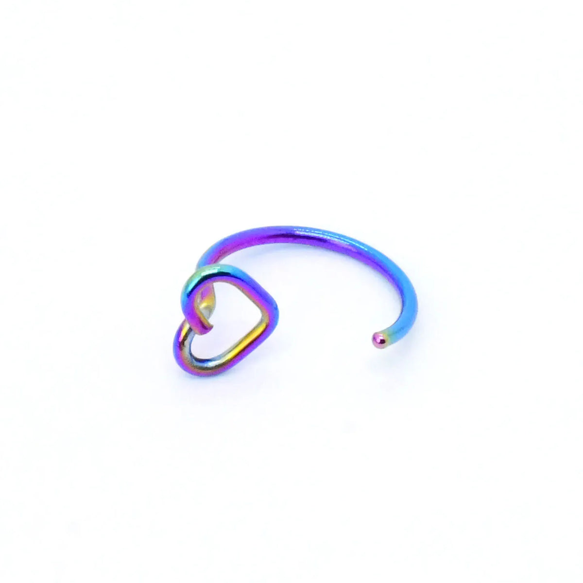 1pc Simple Heart-Shaped Nose Ring 20G Stainless Steel Piercing Jewelry for Women Daily Wear Body Piercing Accessory