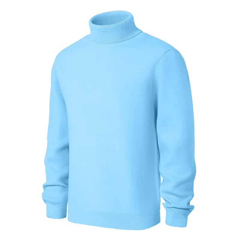 Animal Game Men's Cold Blouse Turtleneck Sweater Luxury Woolen Knitwear Casual Pullover Long Outerwear Solid Warm Streetwear