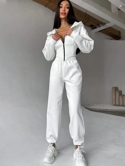 Ensembles deux pièces sweats à capuche pour femme, survêtements de sport, joggers Y2K, sweats pour l'automne, ensembles de pantalons assortis à taille élastique, style streetwear